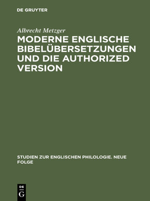 cover image of Moderne englische Bibelübersetzungen und die Authorized Version